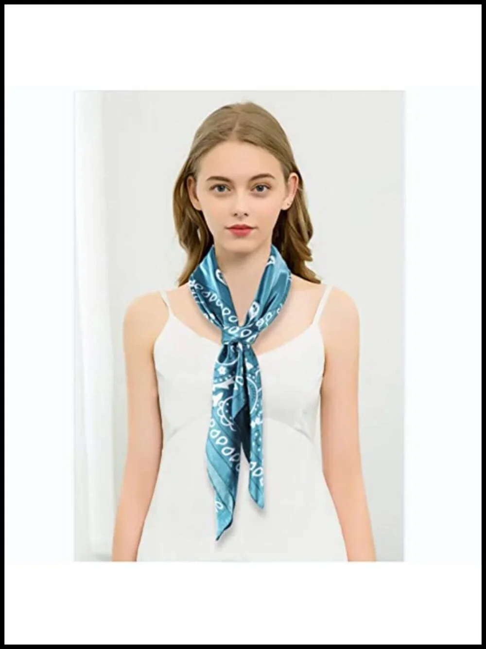35 Inch Square Silk Like Satin Head Scarf for Hair Wrapping, Fashion Scarf